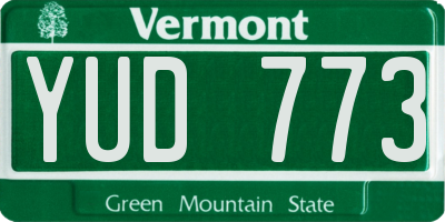 VT license plate YUD773