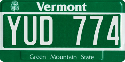 VT license plate YUD774