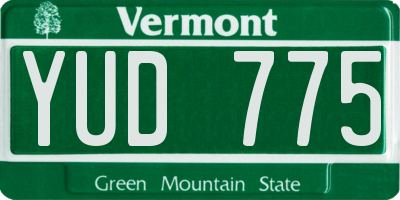 VT license plate YUD775