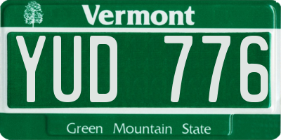 VT license plate YUD776