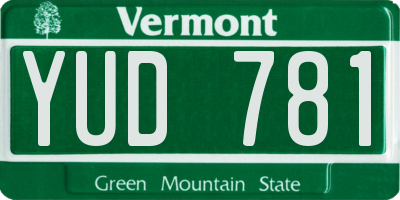 VT license plate YUD781