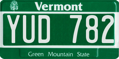 VT license plate YUD782