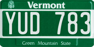 VT license plate YUD783