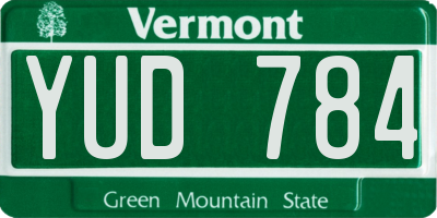 VT license plate YUD784