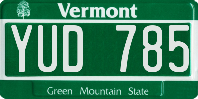 VT license plate YUD785