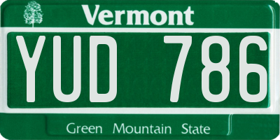 VT license plate YUD786