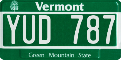 VT license plate YUD787