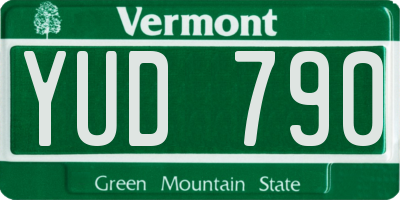 VT license plate YUD790