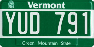 VT license plate YUD791