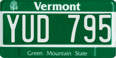 VT license plate YUD795