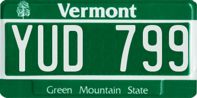 VT license plate YUD799