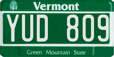 VT license plate YUD809