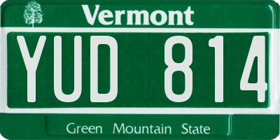VT license plate YUD814