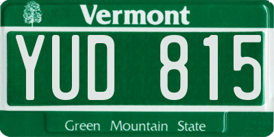 VT license plate YUD815