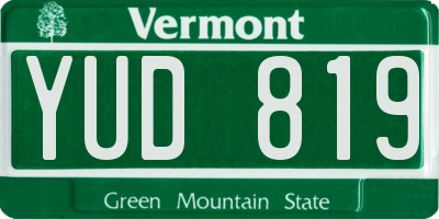 VT license plate YUD819