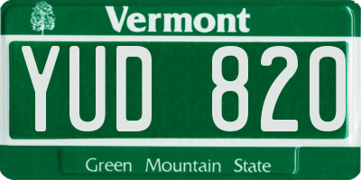VT license plate YUD820