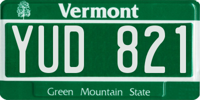VT license plate YUD821