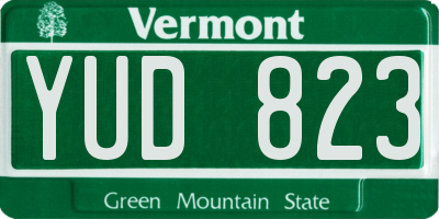 VT license plate YUD823