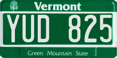 VT license plate YUD825
