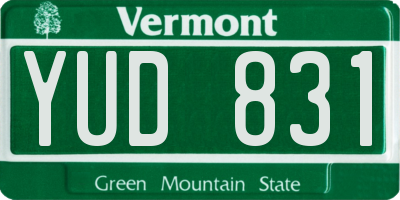 VT license plate YUD831