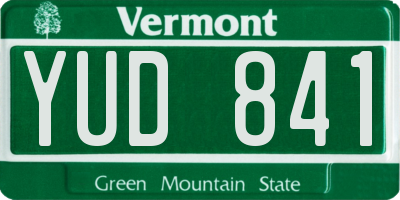 VT license plate YUD841