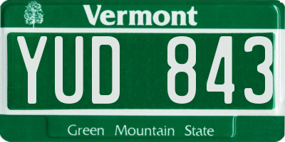 VT license plate YUD843