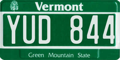VT license plate YUD844