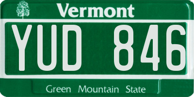 VT license plate YUD846