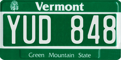 VT license plate YUD848