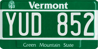 VT license plate YUD852