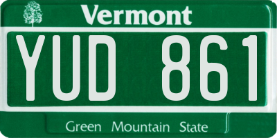 VT license plate YUD861