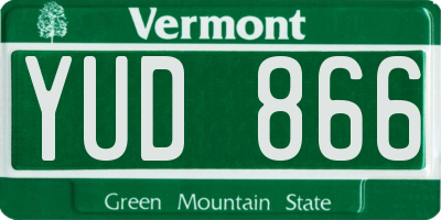 VT license plate YUD866