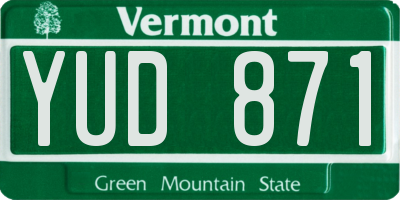 VT license plate YUD871