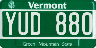 VT license plate YUD880
