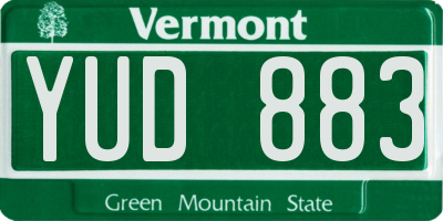 VT license plate YUD883
