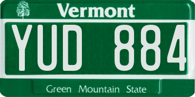VT license plate YUD884