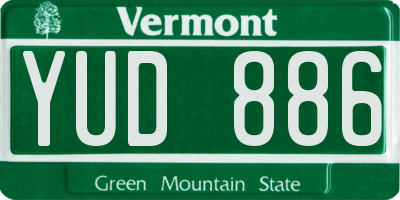 VT license plate YUD886