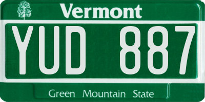 VT license plate YUD887