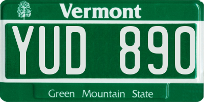 VT license plate YUD890