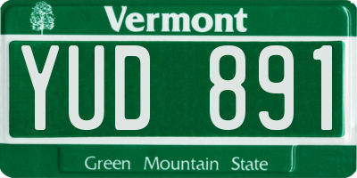 VT license plate YUD891