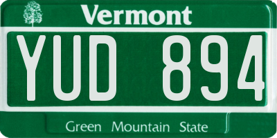 VT license plate YUD894