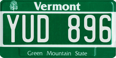 VT license plate YUD896
