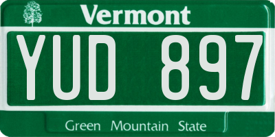 VT license plate YUD897