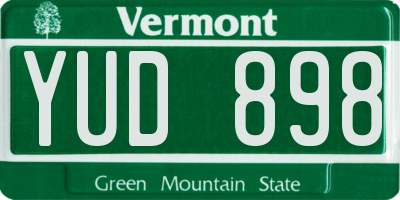 VT license plate YUD898