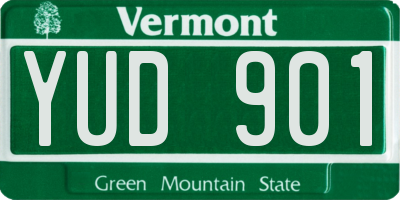 VT license plate YUD901