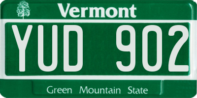 VT license plate YUD902