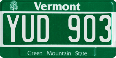 VT license plate YUD903
