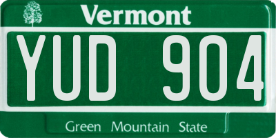 VT license plate YUD904