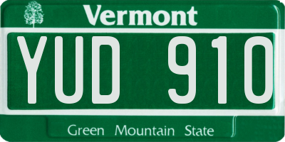 VT license plate YUD910