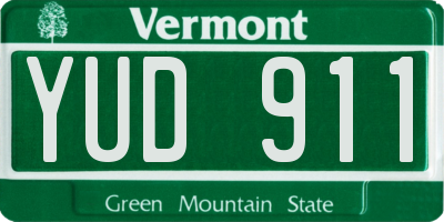 VT license plate YUD911